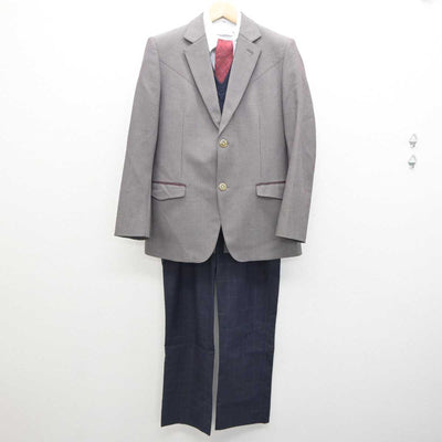 【中古】京都府 京都明徳高等学校 男子制服 5点 (ブレザー・ニット・シャツ・ズボン) sf062359