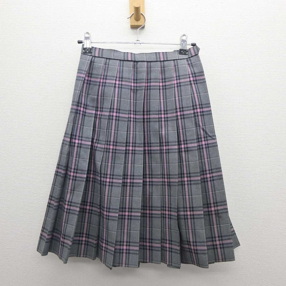 【中古】 クラーク国際高等学校 女子制服 5点 (ブレザー・ニット・シャツ・スカート) sf062363