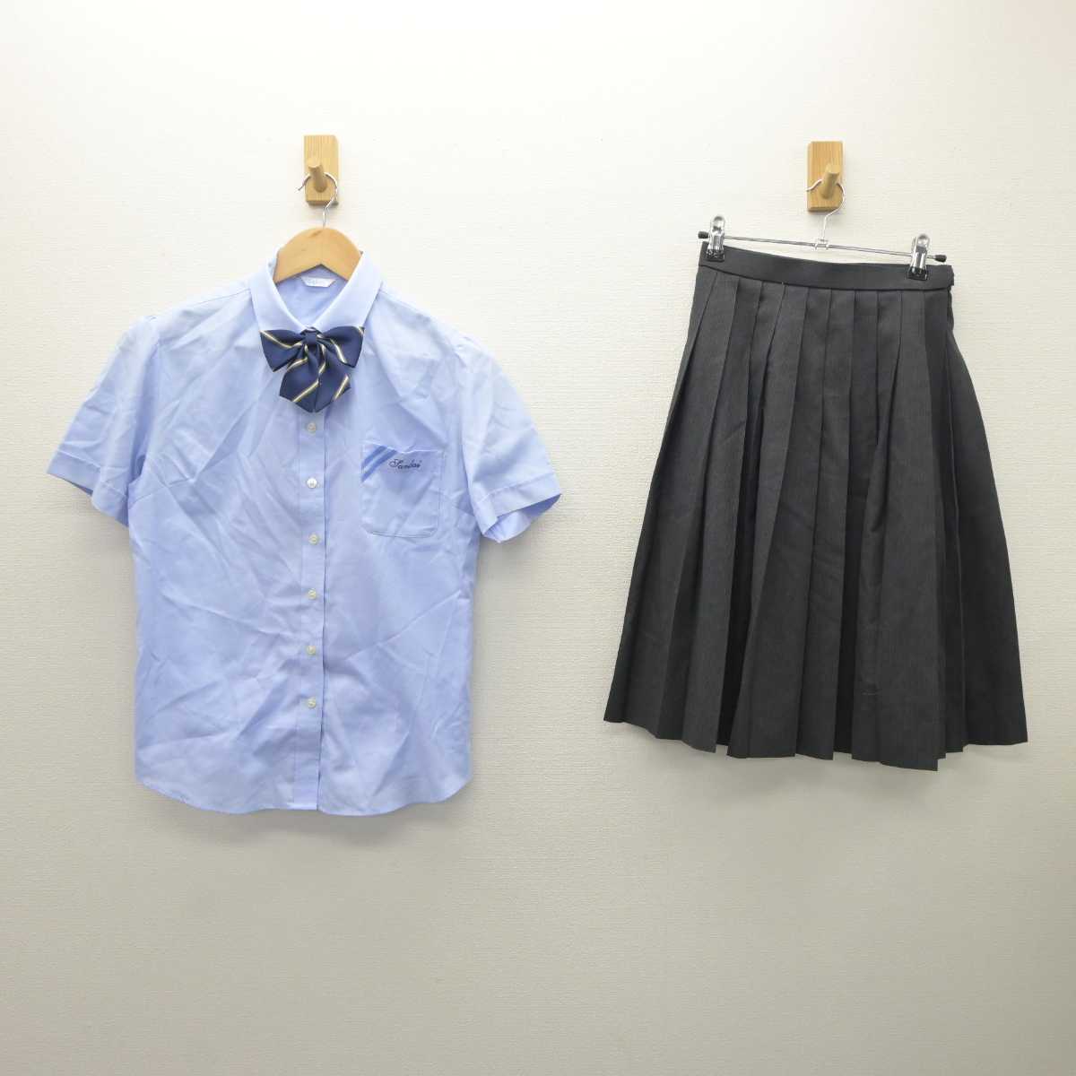 【中古】大阪府 大阪産業大学附属高等学校 女子制服 3点 (シャツ・スカート) sf062367