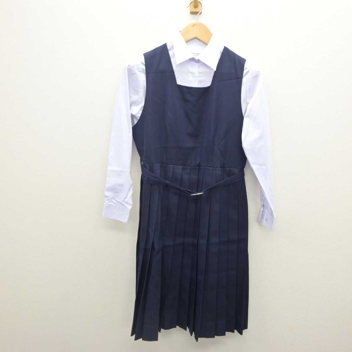 【中古】高知県 土佐中学校・高等学校 女子制服 3点 (ブレザー・シャツ・ジャンパースカート) sf062371