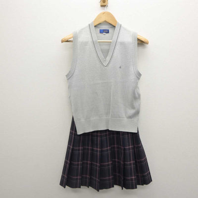 【中古】東京都 立川第六中学校 女子制服 2点 (ニットベスト・スカート) sf062392