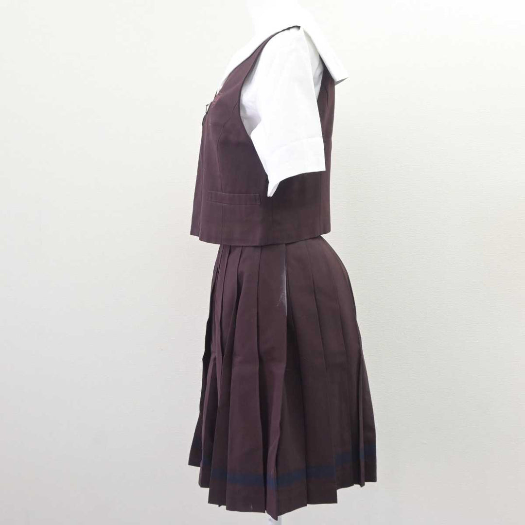 中古】群馬県 共愛学園高等学校 女子制服 3点 (ベスト・シャツ・スカート) sf062418 | 中古制服通販パレイド