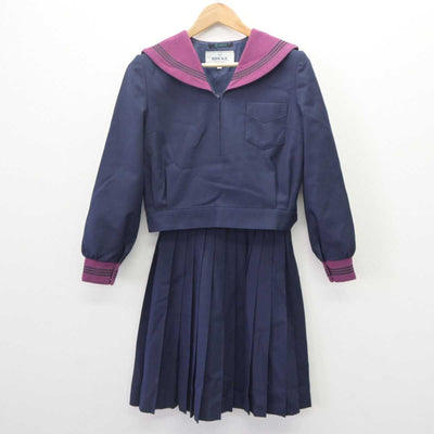 【中古】石川県 北陸学院中学校・高等学校 女子制服 2点 (セーラー服・スカート) sf062436