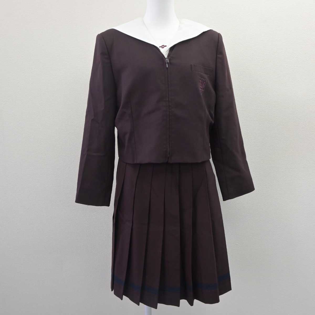 【中古】群馬県 共愛学園高等学校 女子制服 4点 (ブレザー・ベスト・セーラー服・スカート) sf062448