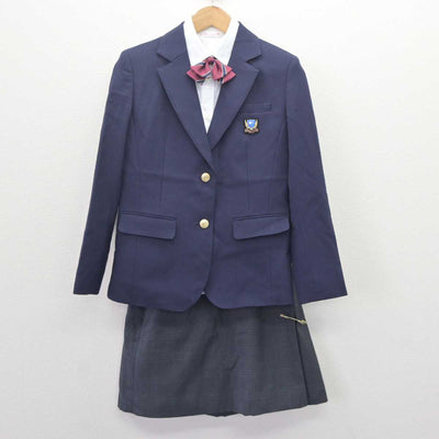 【中古】 さくら国際高等学校 女子制服 6点 (ブレザー・ニット・シャツ・スカート) sf062449