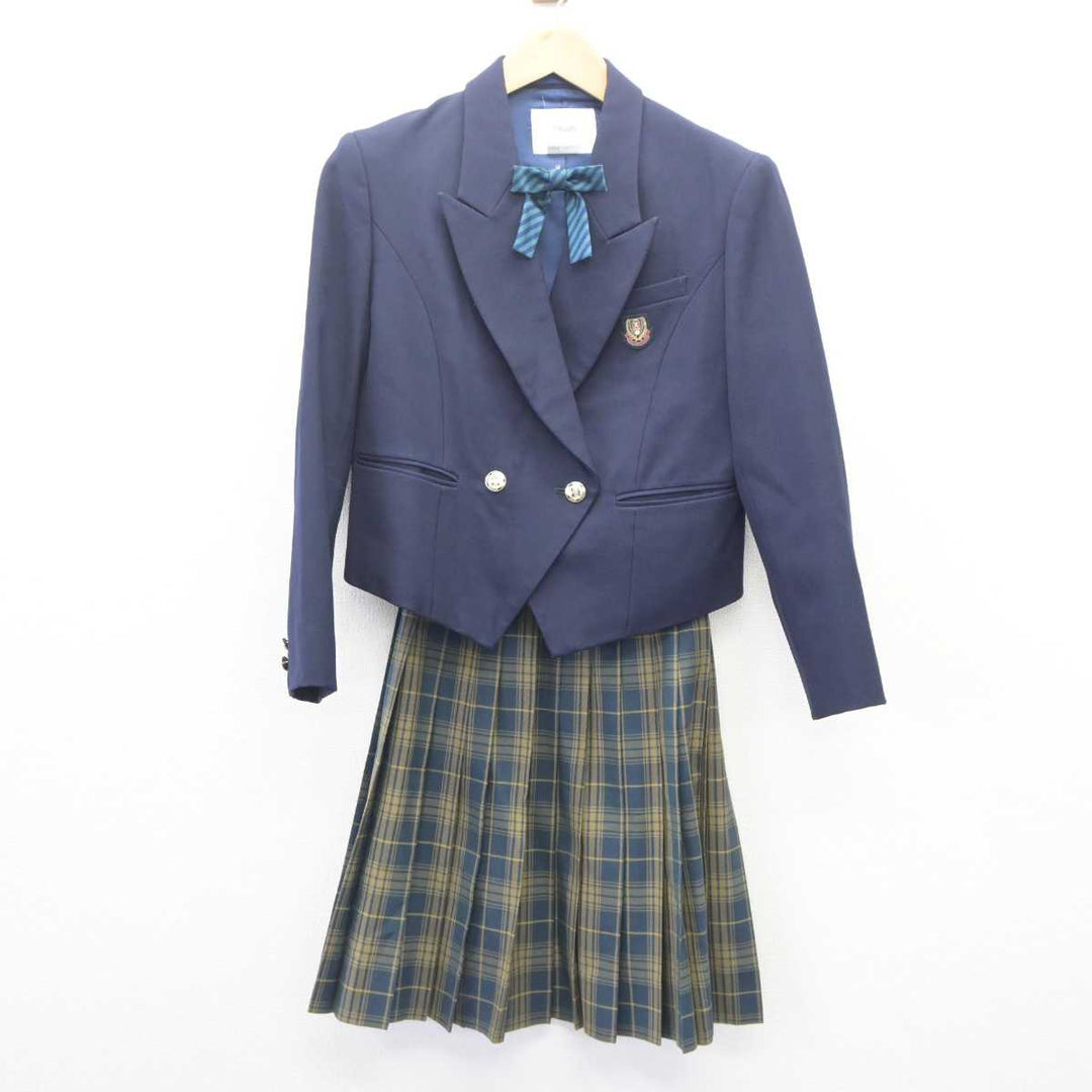 中古】滋賀県 大津商業高等学校 女子制服 4点 (ブレザー・ニット