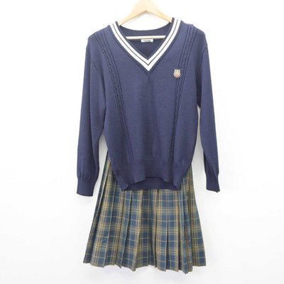 【中古】滋賀県 大津商業高等学校 女子制服 4点 (ブレザー・ニット・スカート) sf062457