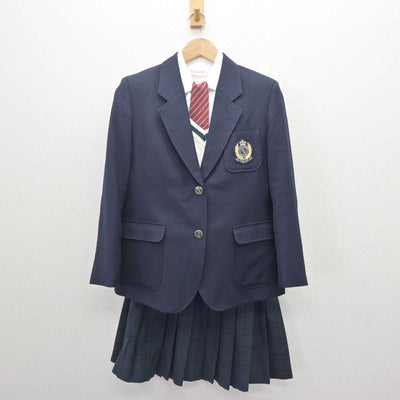 【中古】京都府 嵯峨野高等学校 女子制服 5点 (ブレザー・ニット・シャツ・スカート) sf062479