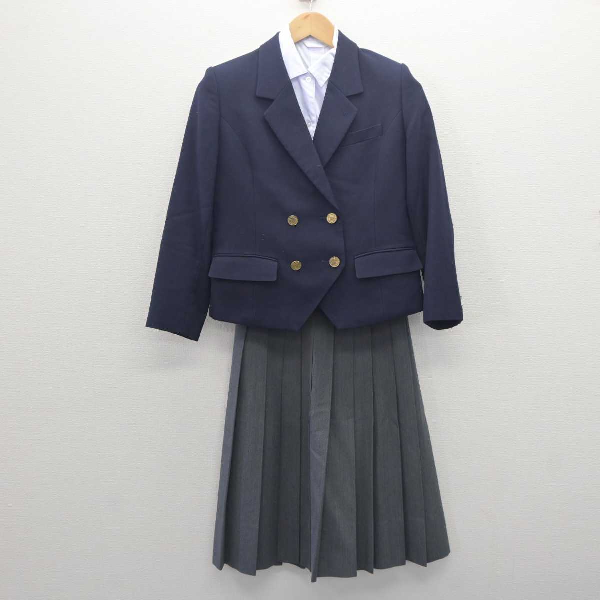 【中古】兵庫県 舞子中学校 女子制服 3点 (ブレザー・シャツ・スカート) sf062515