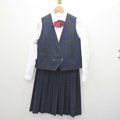 【中古】千葉県 四街道北中学校 女子制服 6点 (ブレザー・ベスト・シャツ・スカート) sf062537