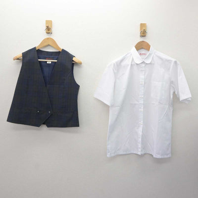 【中古】千葉県 四街道北中学校 女子制服 3点 (ベスト・シャツ・スカート) sf062538