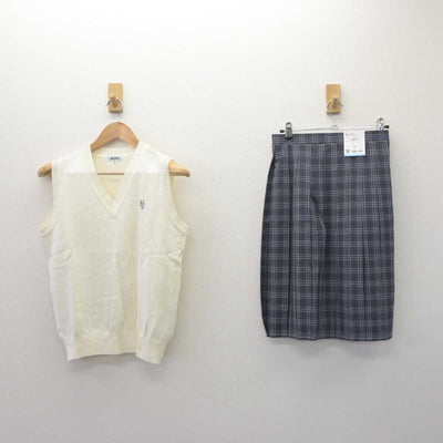 【中古】東京都 西池袋中学校 女子制服 2点 (ニットベスト・スカート) sf062580