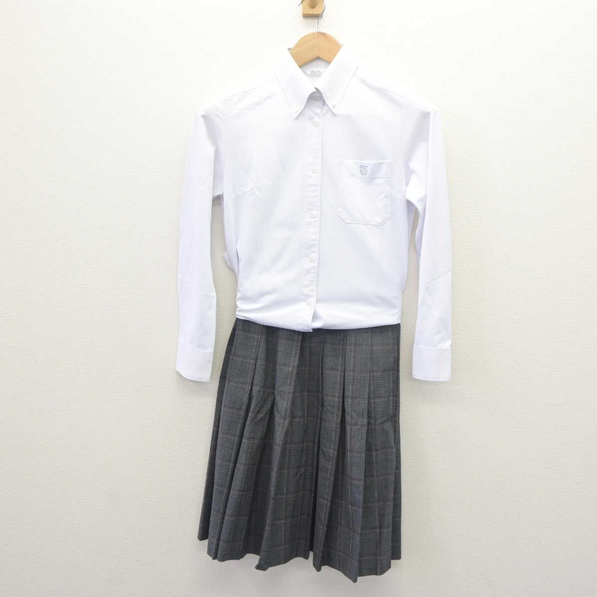 【中古】静岡県 東海大附属静岡翔洋高等学校中等部 女子制服 3点 (ニットベスト・シャツ・スカート) sf062587