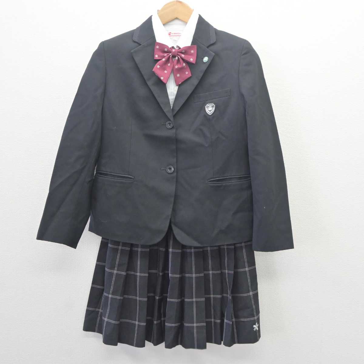 【中古】鹿児島県 明桜館高等学校 女子制服 4点 (ブレザー・シャツ・スカート) sf062603