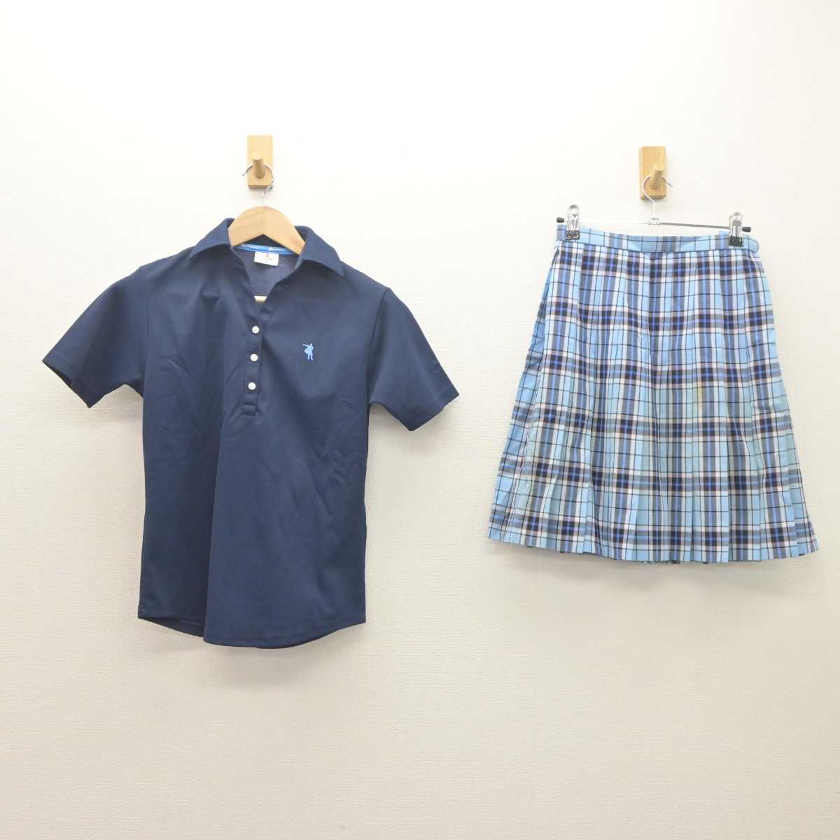 【中古】 クラーク記念国際高等学校 女子制服 2点 (シャツ・スカート) sf062614