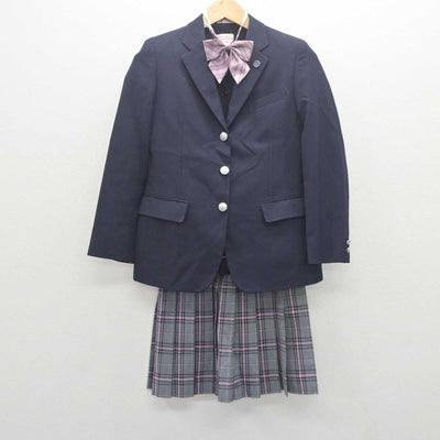 【中古】 クラーク記念国際高等学校 女子制服 5点 (ブレザー・ニット・スカート) sf062616