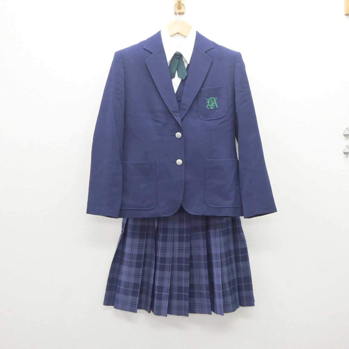 【中古】栃木県 白鴎大学足利高等学校 女子制服 5点 (ブレザー・ベスト・シャツ・スカート) sf062624