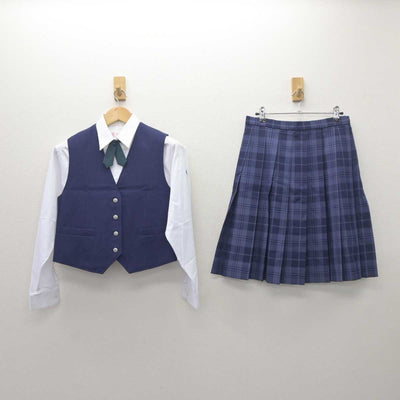 【中古】栃木県 白鴎大学足利高等学校 女子制服 5点 (ブレザー・ベスト・シャツ・スカート) sf062624