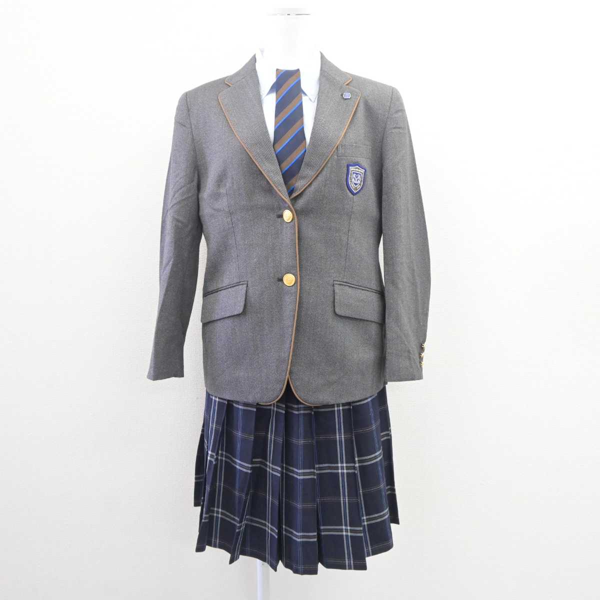 【中古】東京都 品川翔英高等学校 女子制服 5点 (ブレザー・シャツ・スカート) sf062643