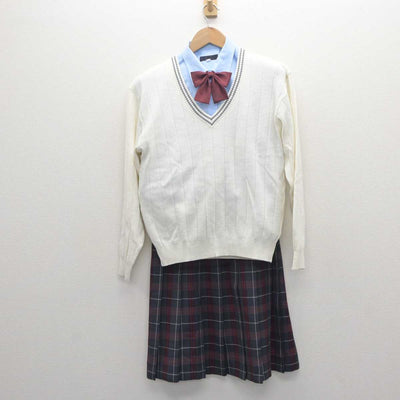 【中古】神奈川県 横浜商科大学高等学校 女子制服 5点 (ブレザー・ニット・シャツ・スカート) sf062656