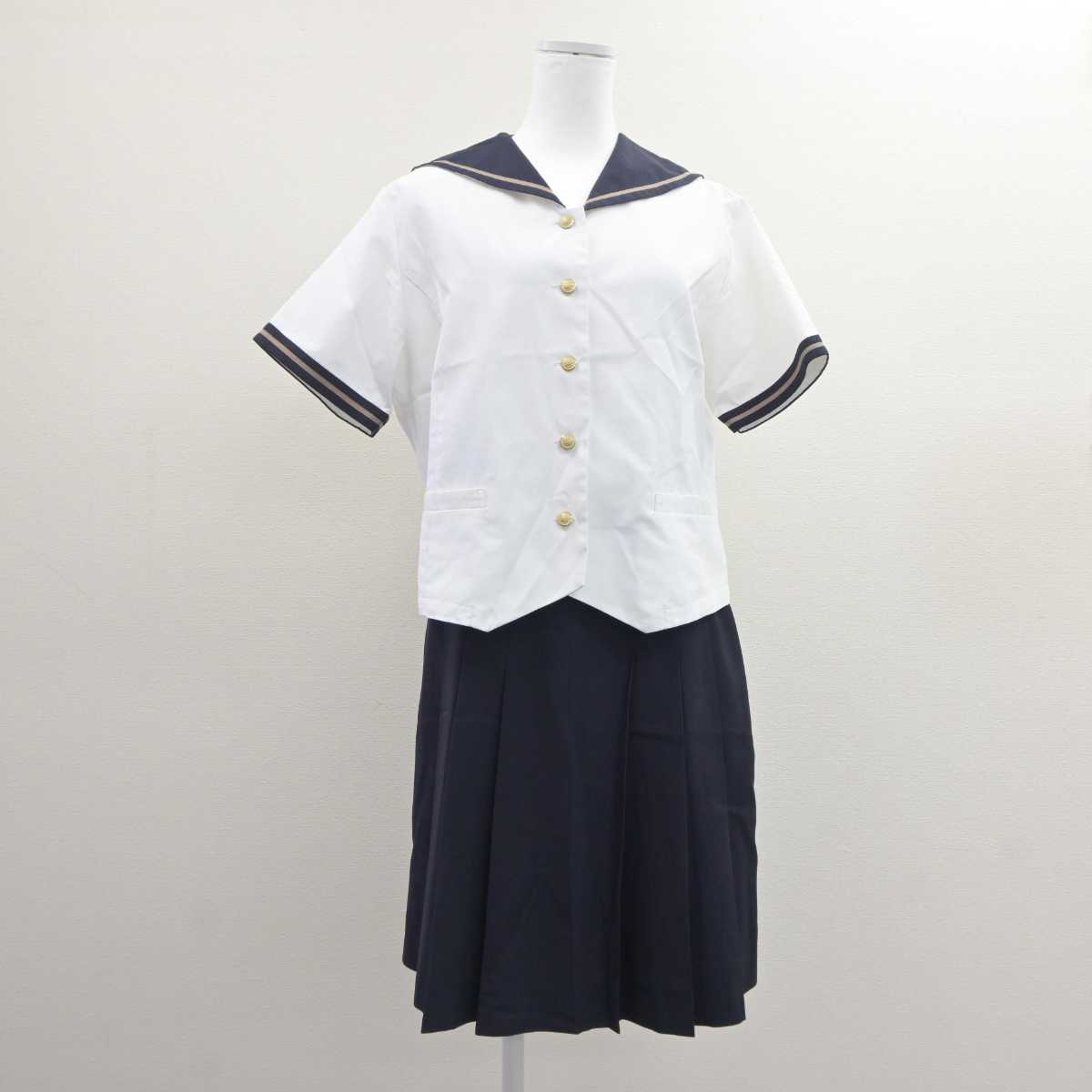 【中古】岡山県 岡山南高等学校 女子制服 3点 (セーラー服・セーラー服・スカート) sf062677