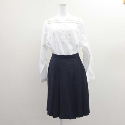 【中古】岡山県 岡山南高等学校 女子制服 3点 (セーラー服・セーラー服・スカート) sf062677