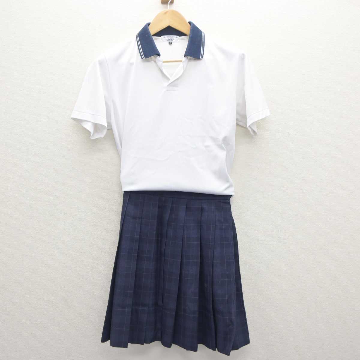 【中古】岡山県 岡山芳泉高等学校 女子制服 4点 (セーラー服・シャツ・スカート) sf062683