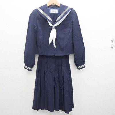 【中古】埼玉県 仲町中学校 女子制服 3点 (セーラー服・スカート) sf062694