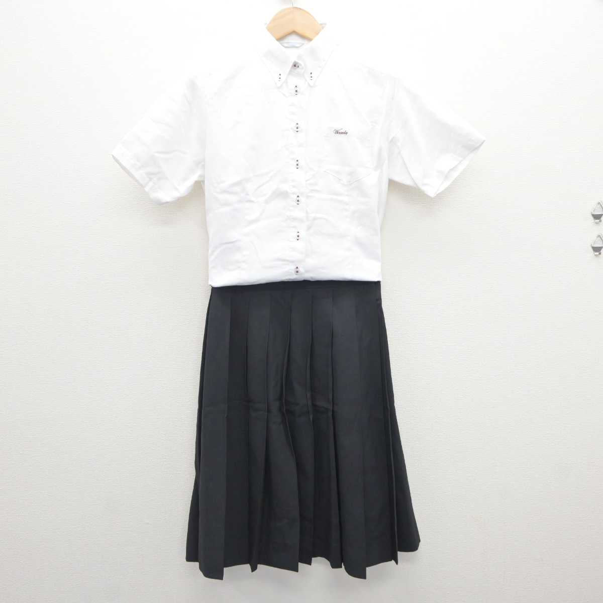 【中古】佐賀県 早稲田佐賀高等学校 女子制服 4点 (シャツ・スカート) sf062707