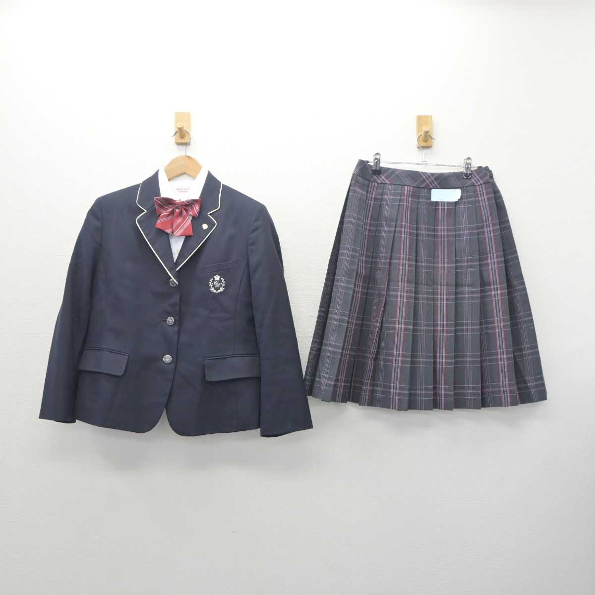 【中古】福岡県 筑紫台高等学校 女子制服 4点 (ブレザー・シャツ・スカート) sf062715