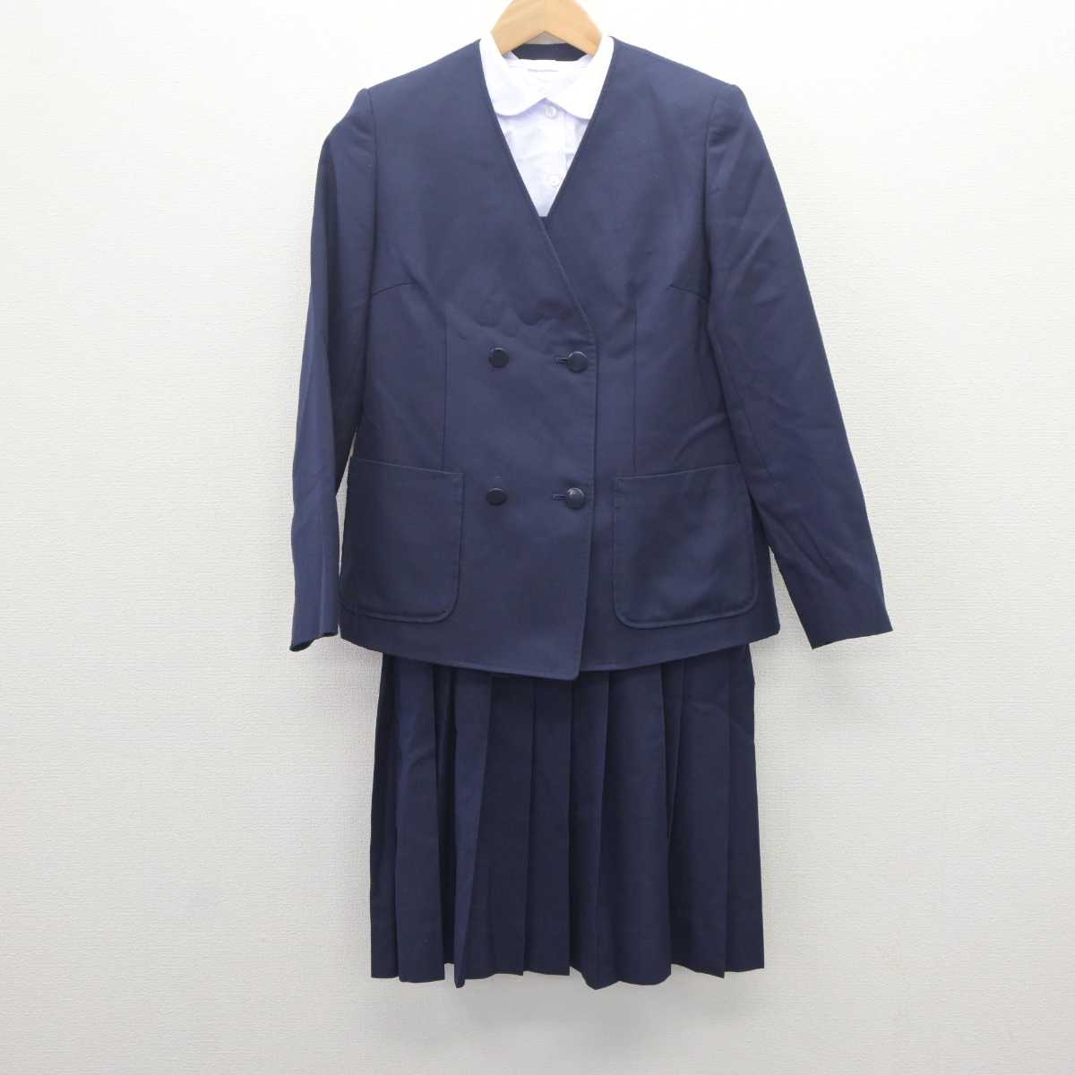 【中古】神奈川県 川崎市立日吉中学校 女子制服 3点 (ブレザー・シャツ・ジャンパースカート) sf062736