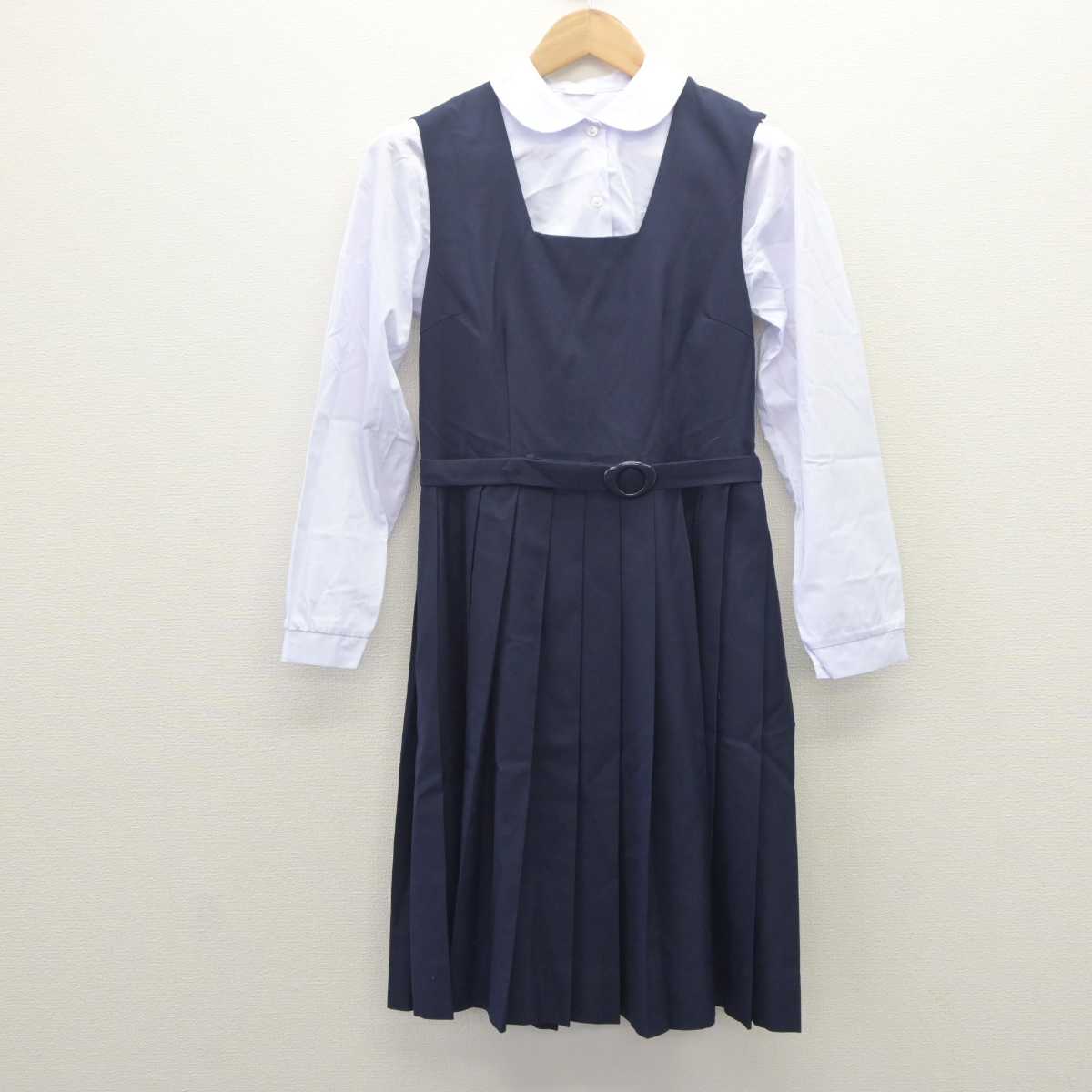 【中古】神奈川県 川崎市立日吉中学校 女子制服 3点 (ブレザー・シャツ・ジャンパースカート) sf062736