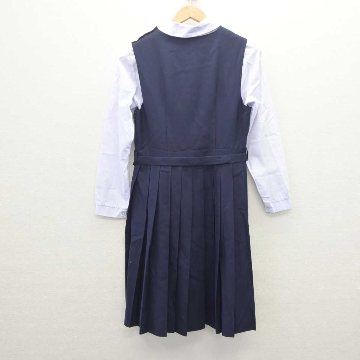 【中古】神奈川県 川崎市立日吉中学校 女子制服 3点 (ブレザー・シャツ・ジャンパースカート) sf062736