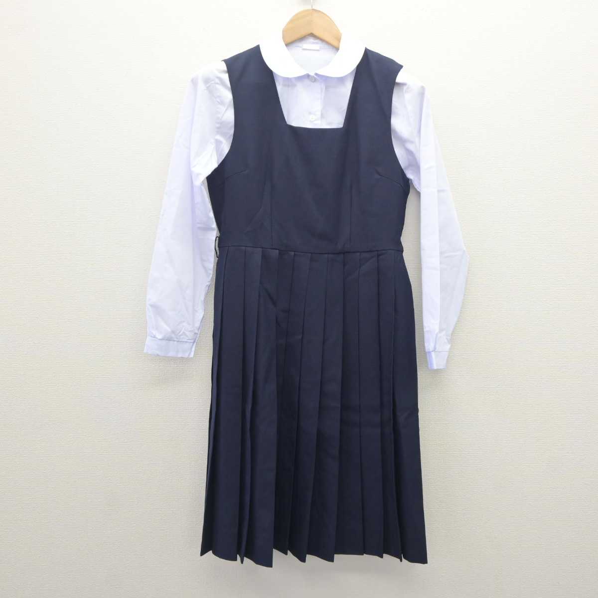 【中古】神奈川県 川崎市立日吉中学校 女子制服 3点 (ブレザー・シャツ・ジャンパースカート) sf062737