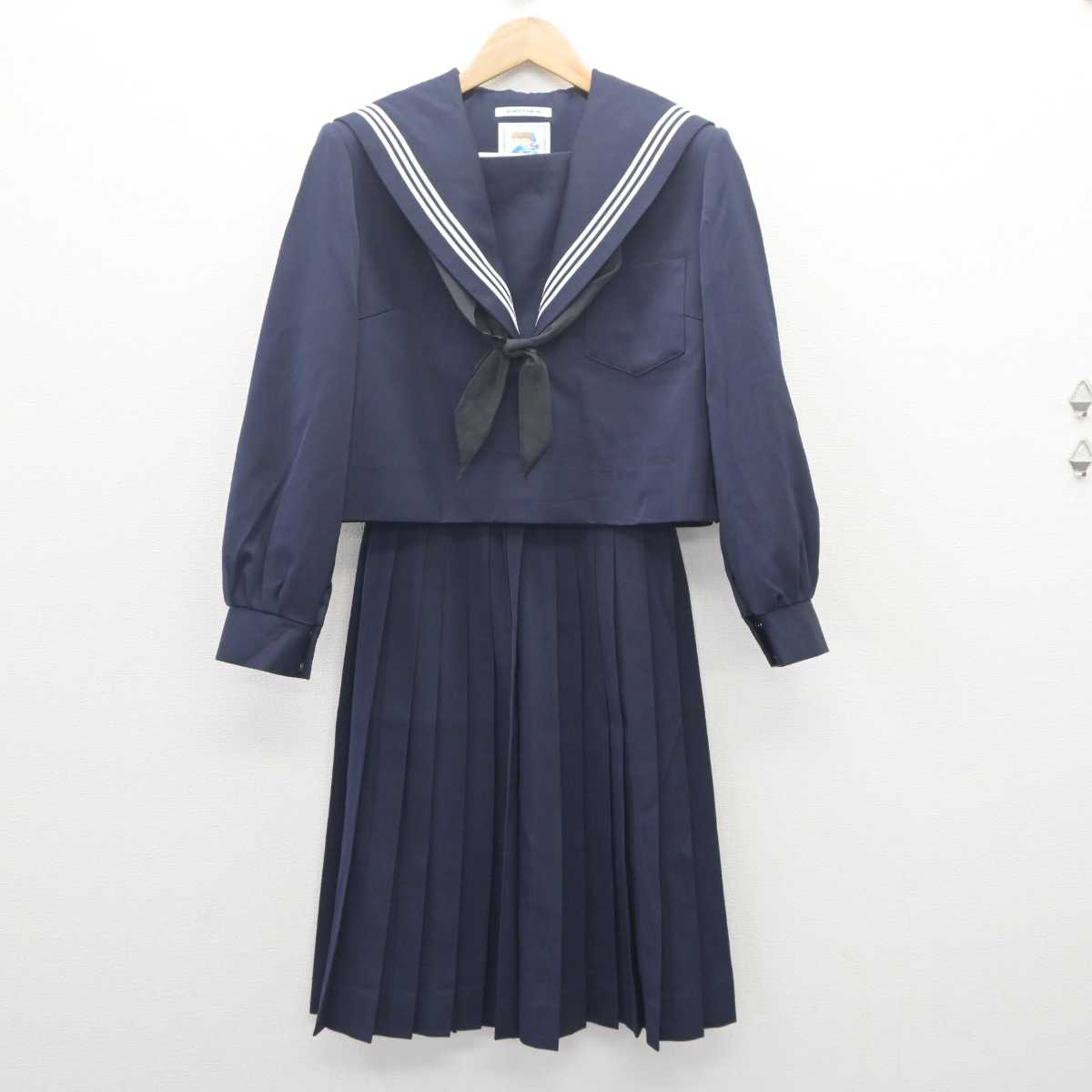 【中古】岐阜県 日新中学校 女子制服 3点 (セーラー服・スカート) sf062746