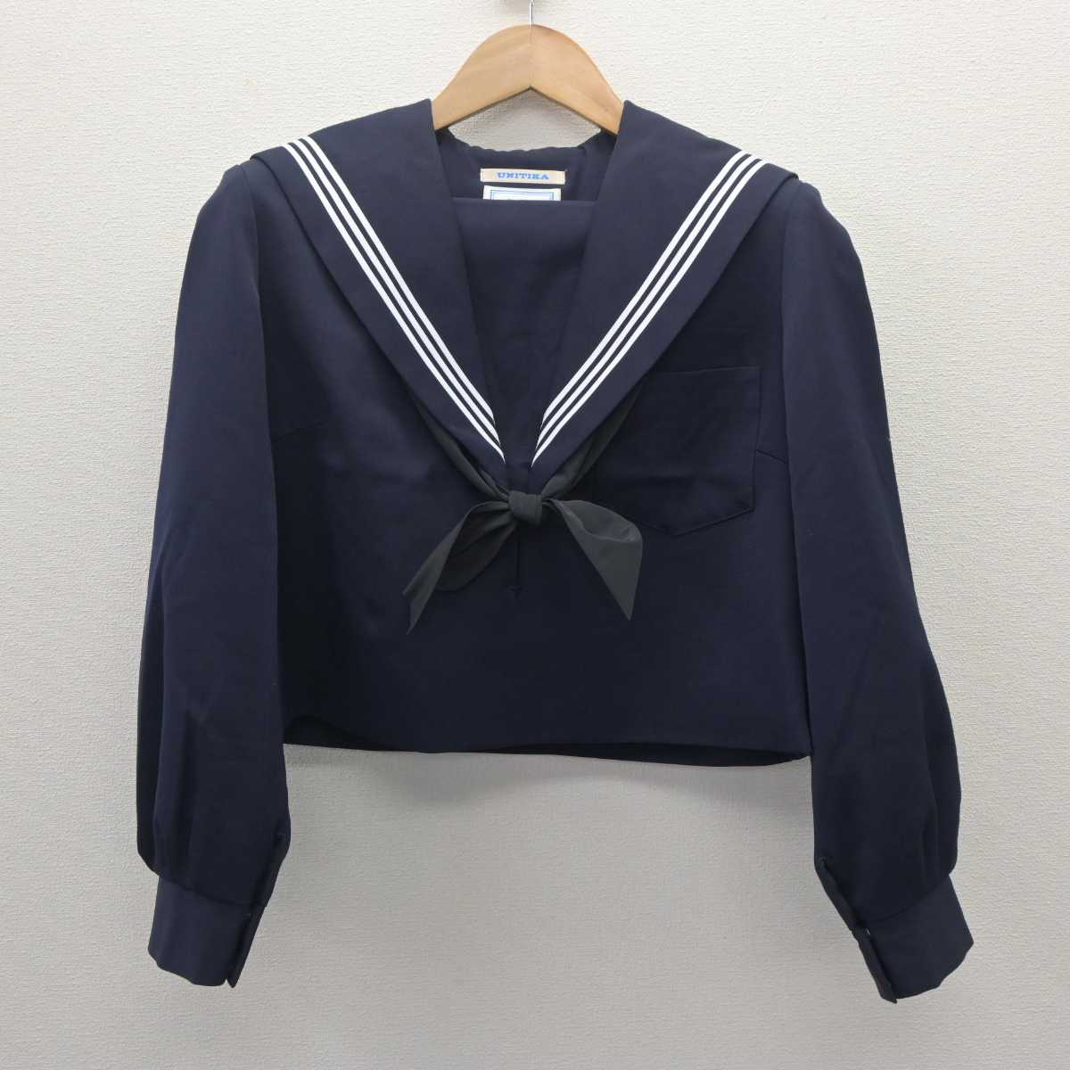 【中古】岐阜県 日新中学校 女子制服 3点 (セーラー服・スカート) sf062747