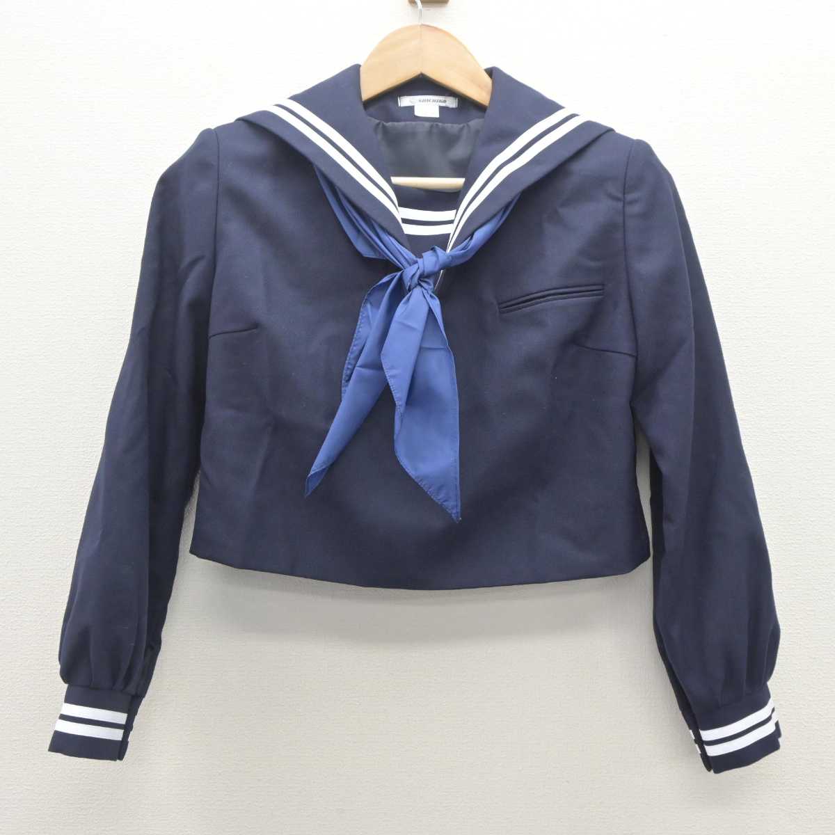 【中古】愛知県 鶴城中学校 女子制服 4点 (セーラー服・ジャンパースカート) sf062766