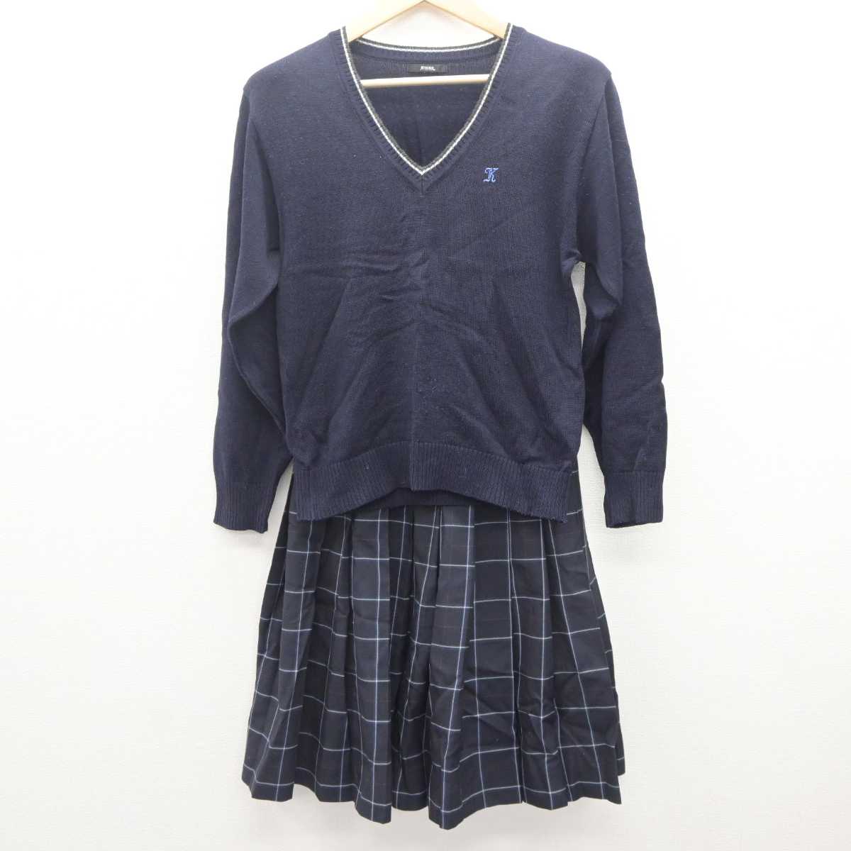 【中古】千葉県 拓殖大学紅陵高等学校 女子制服 4点 (ブレザー・ニット・スカート) sf062773