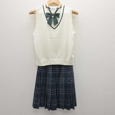 【中古】東京都 文京学院大学女子高等学校 女子制服 3点 (ニットベスト・スカート) sf062789