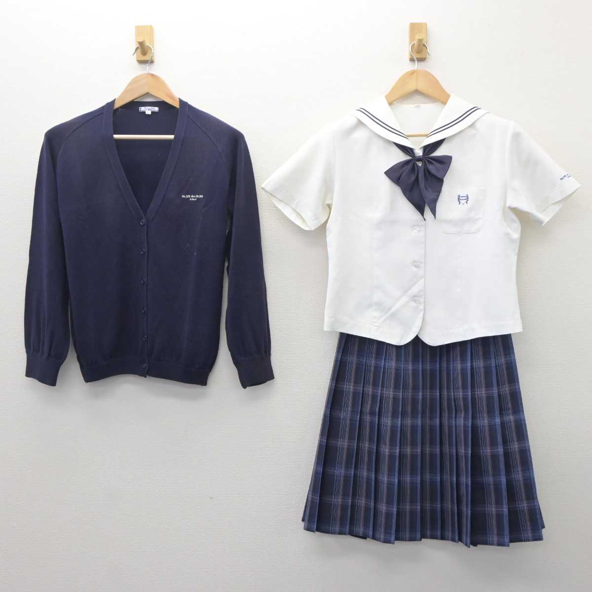 【中古】埼玉県 秋草学園高等学校 女子制服 4点 (ニット・セーラー服・スカート) sf062810