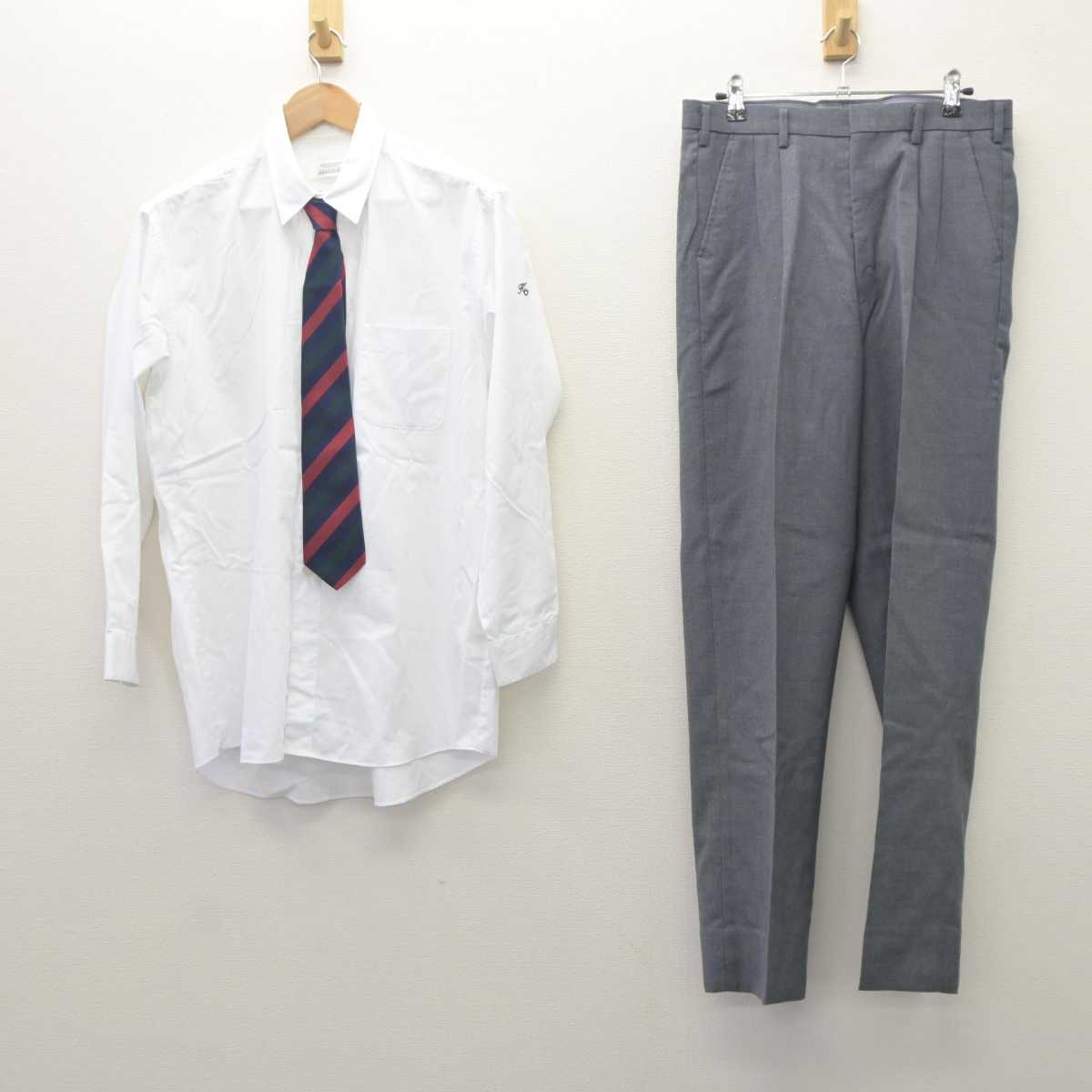 【中古】埼玉県 川越南高等学校 男子制服 5点 (ブレザー・ニット・シャツ・ズボン) sf062813