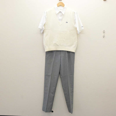 【中古】埼玉県 川越南高等学校 男子制服 4点 (シャツ・ニットベスト・ズボン) sf062814