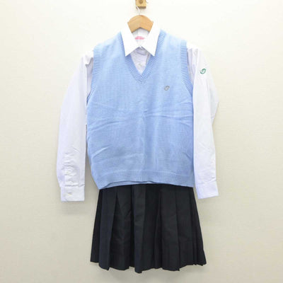 【中古】神奈川県 相模田名高等学校 女子制服 3点 (ニットベスト・シャツ・スカート) sf062820