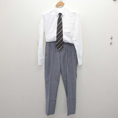 【中古】宮城県 聖和学園高等学校 男子制服 6点 (ブレザー・ニット・シャツ・ズボン) sf062853