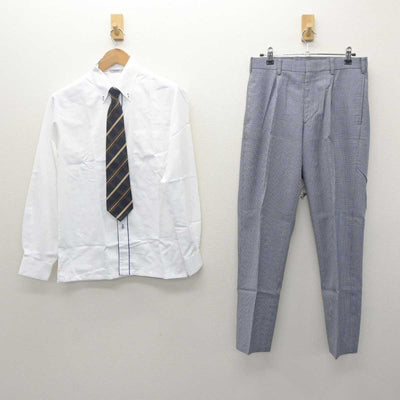 【中古】宮城県 聖和学園高等学校 男子制服 6点 (ブレザー・ニット・シャツ・ズボン) sf062853