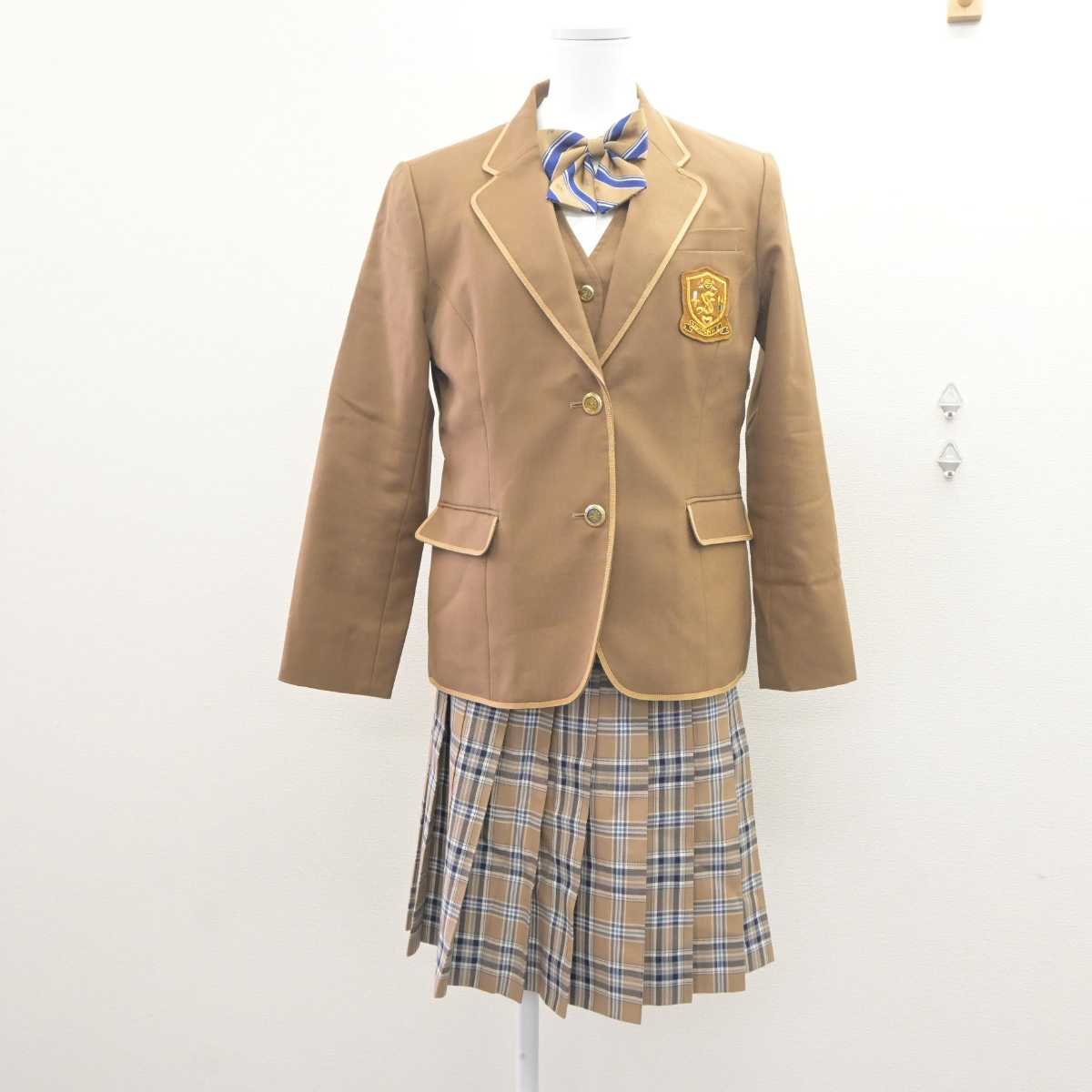 【中古】栃木県 作新学院高等学校 女子制服 5点 (ブレザー・ベスト・シャツ・スカート) sf062861