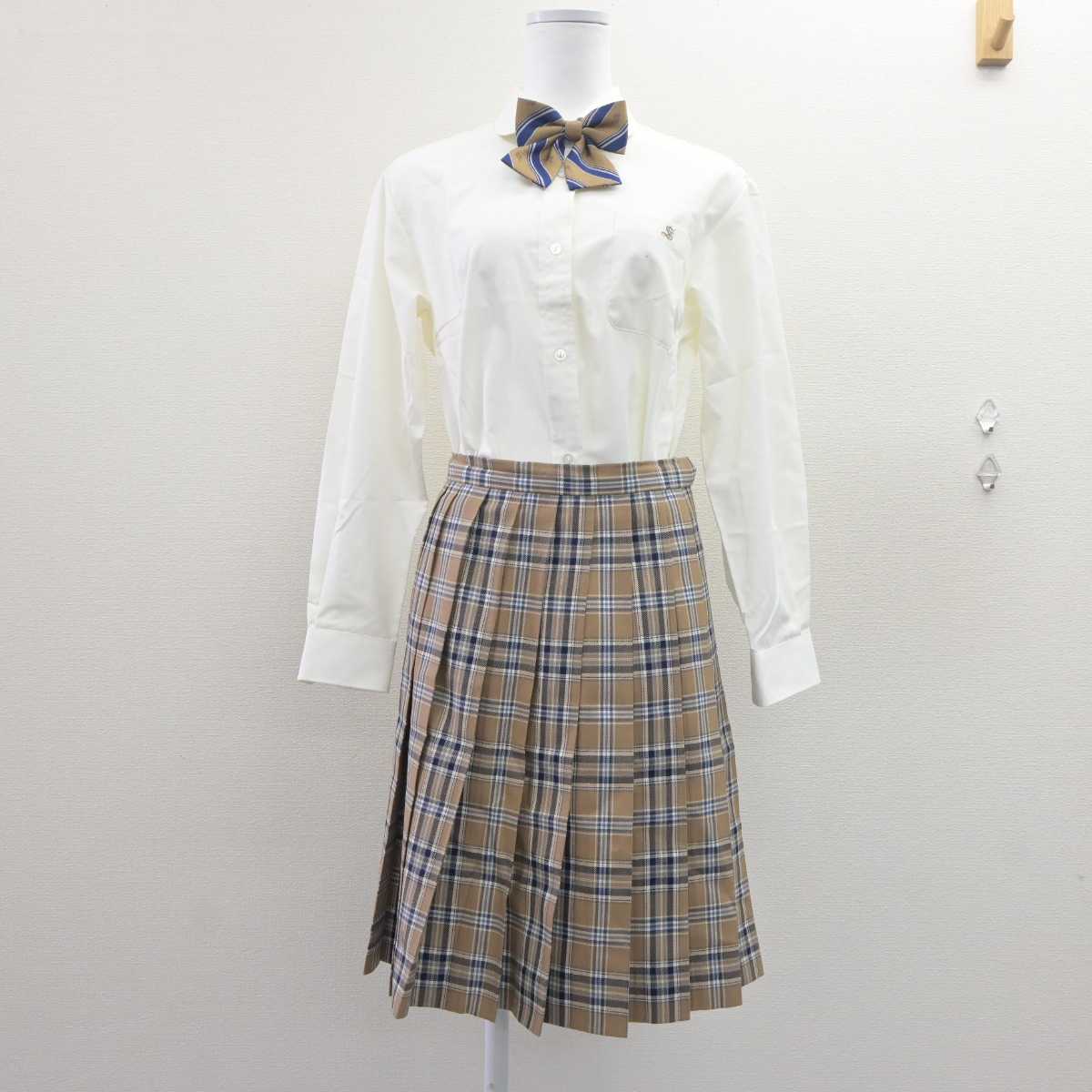 【中古】栃木県 作新学院高等学校 女子制服 5点 (ブレザー・ベスト・シャツ・スカート) sf062861