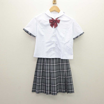 【中古】北海道 札幌日本大学高等学校 女子制服 4点 (ニットベスト・シャツ・スカート) sf062867