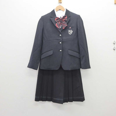 【中古】福岡県 九州国際大学付属高等学校 女子制服 5点 (ブレザー・ニット・シャツ・スカート) sf062874