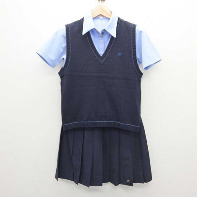 【中古】東京都 東京純心女子高等学校 女子制服 4点 (ニットベスト・シャツ・スカート) sf062888